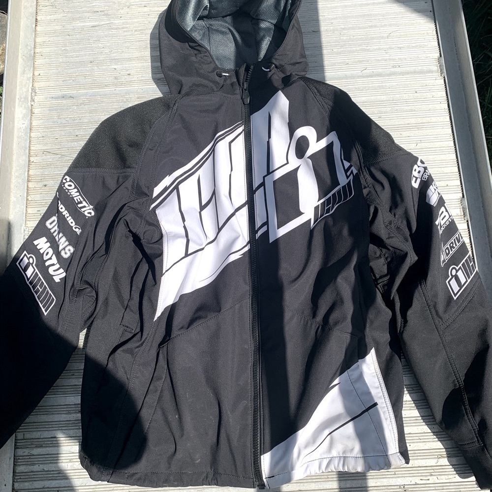 ICON Team Merc Motorcycle Jacket with hood Size: 2x